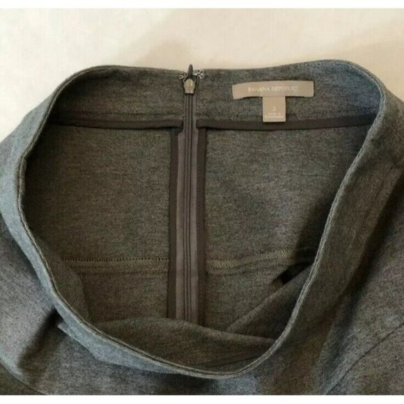 Banana Republic Mini Skirt Size 2 Gray Casual Workwear Stretch Full Swing Ruffle - Picture 8 of 10